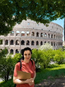 Laura, local artist and host of an outdoor creative experience in Rome